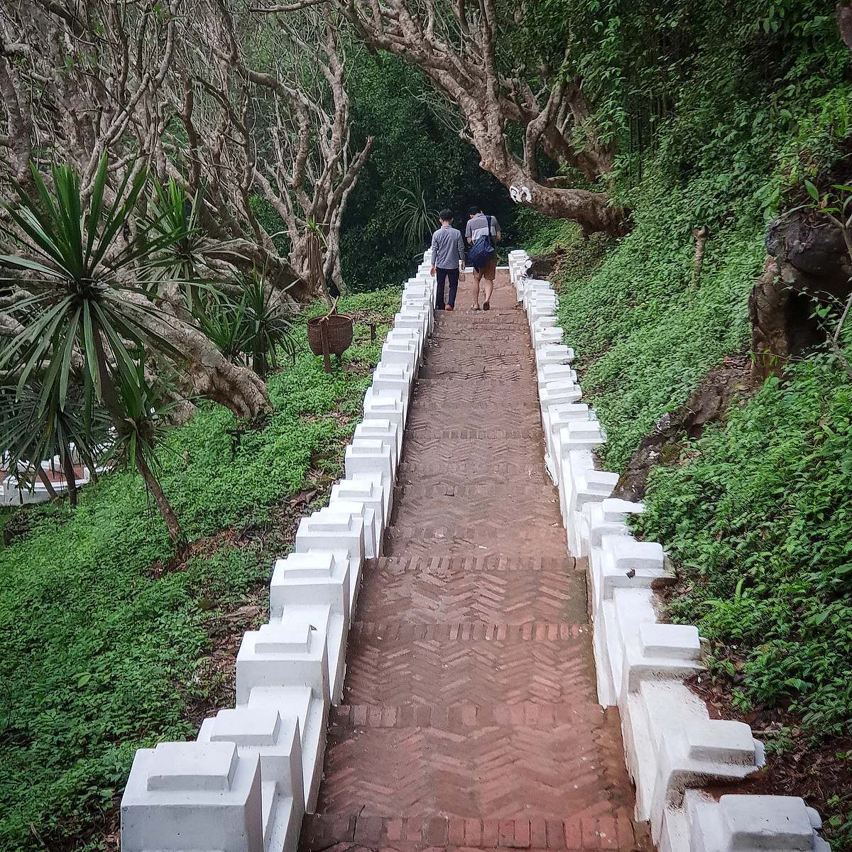 Phou Si Mountain with steps that create an optical illusion.