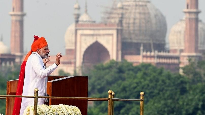 PM Modi addressing the nation on the 72nd Independence Day in the Red Fort.