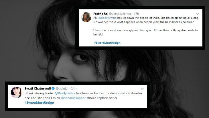 Swara Bhasker - the PM - must resign.