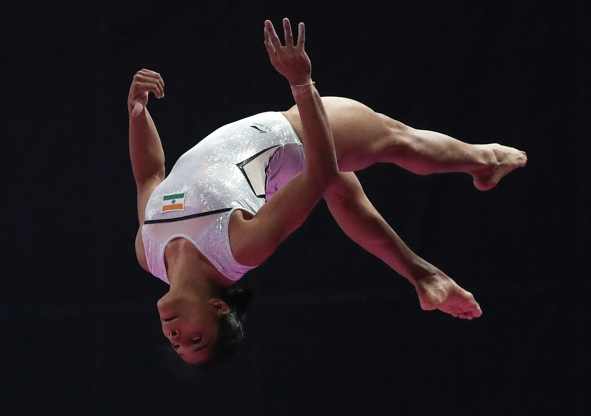 Aruna Budda Reddy finished seventh in the vault qualification with a score of 13.350.