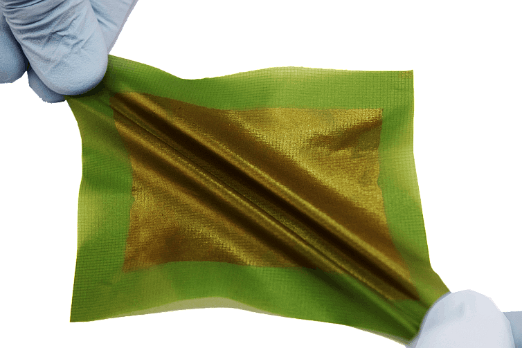 A small piece of a prototype solar tarp. 