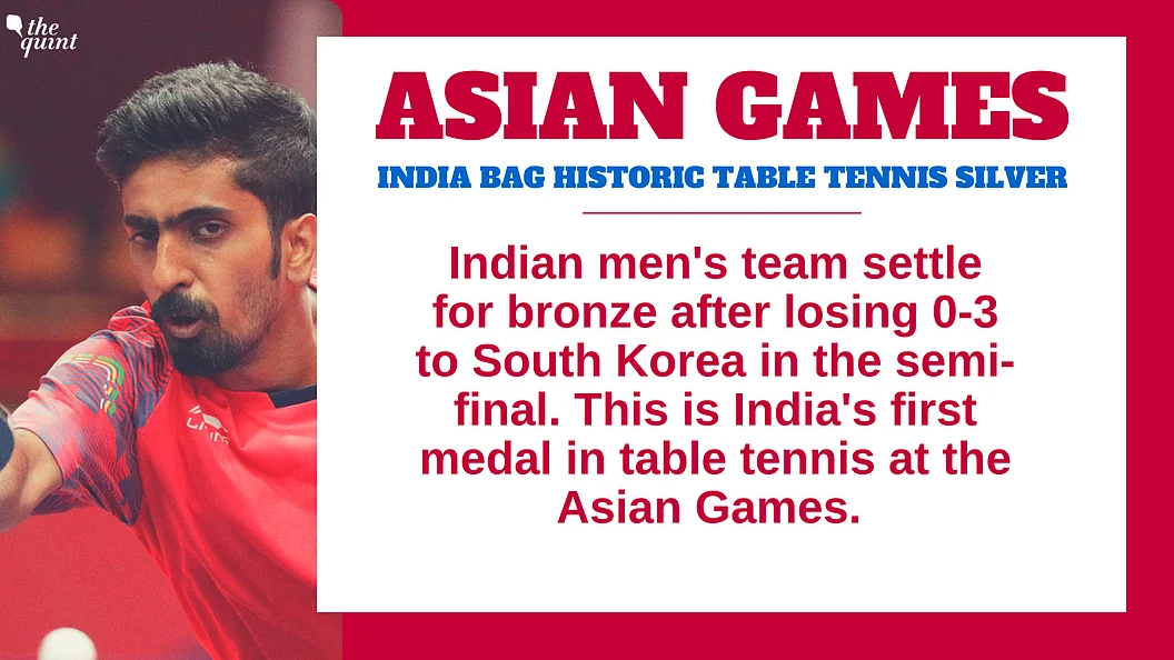 Indian Men’s Team Bag Bronze, 1st Table Tennis Medal at Asiad