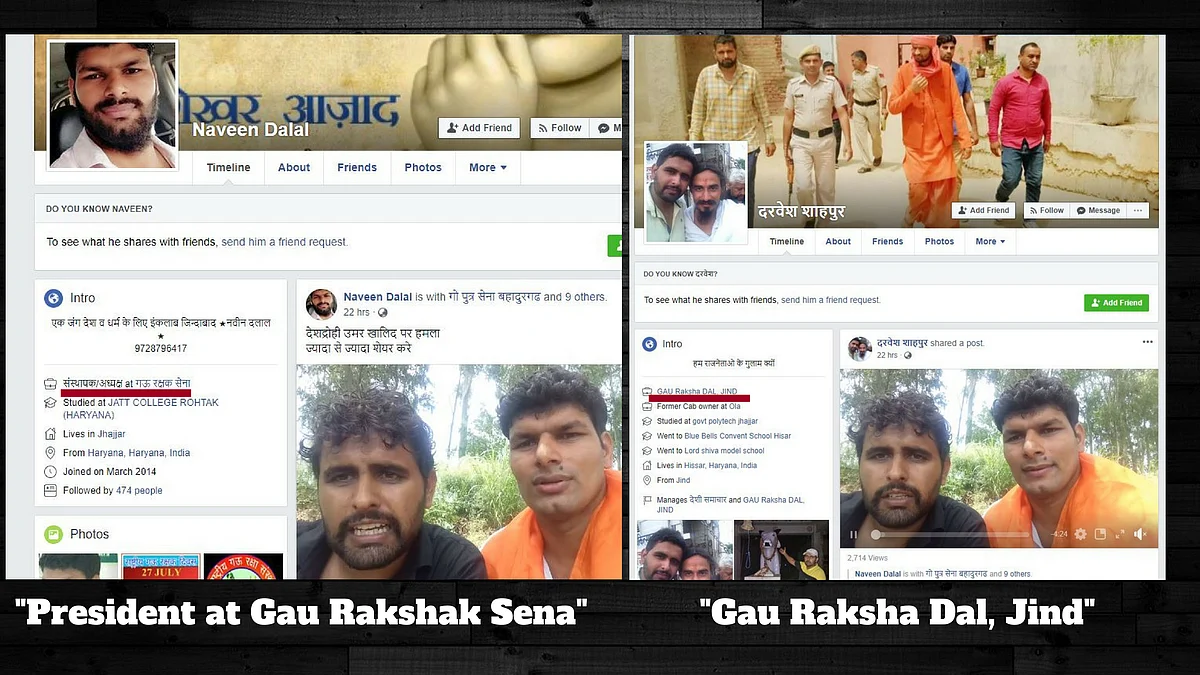 On Facebook, both the men seen in the video claim to be gau rakshaks.