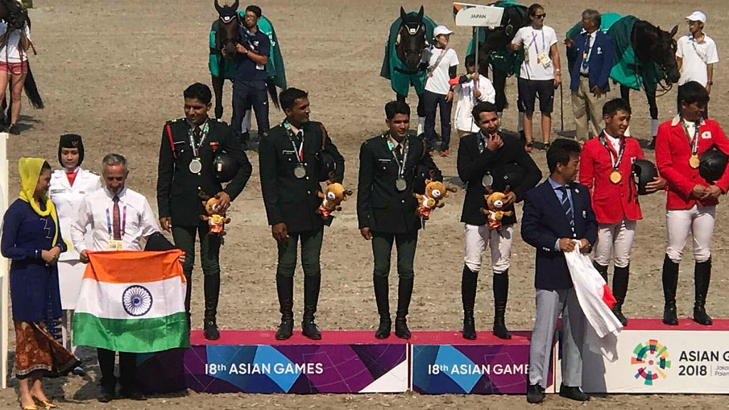 Indian riders won the Silver medal in the equestrian team event at Asian Games 2018. 