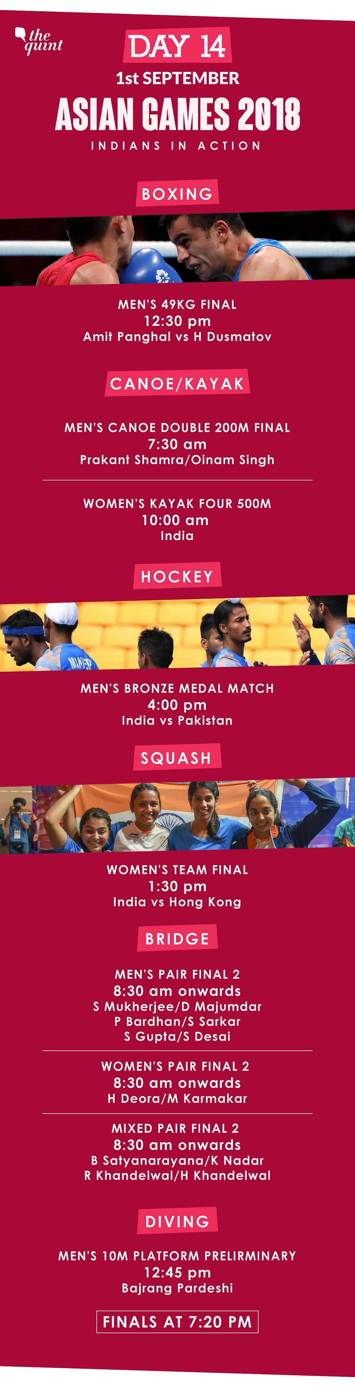 Asiad Day 14 Schedule: India vs Pak in Hockey, Boxer Amit in Final