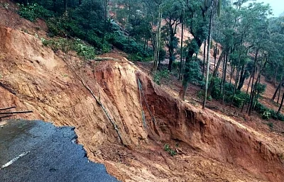 Kodagu: A view of the coffee estate that was destroyed in the recent floods that hit Madikeri in Kodagu district of Karnataka on Aug 26, 2018. (Photo: IANS)