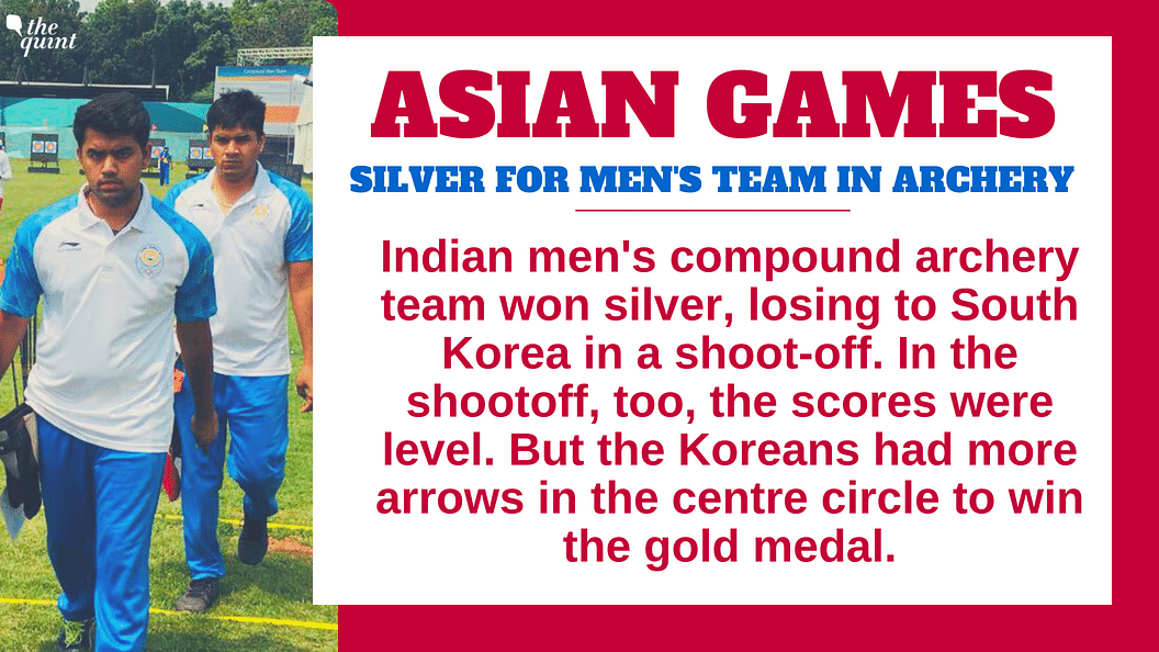 In the shoot-off the men’s team had their scores level. But the Koreans had more arrows in the centre circle. 