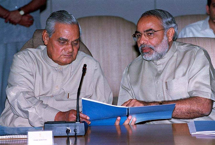 File photo of PM Narendra Modi with former prime minister Atal Bihari Vajpayee