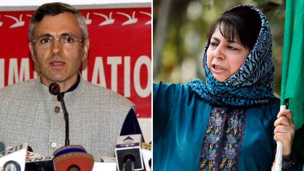 File images of National Conference leader Omar Abdullah and PDP chief Mehbooba Mufti.