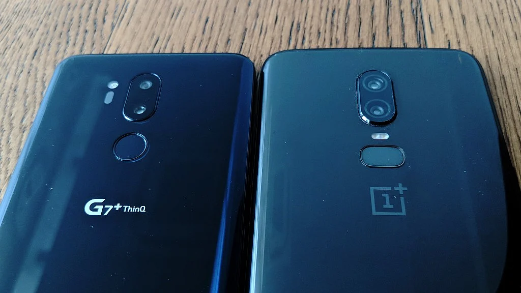 LG G7+ ThinQ (left) and OnePlus 6 (right)