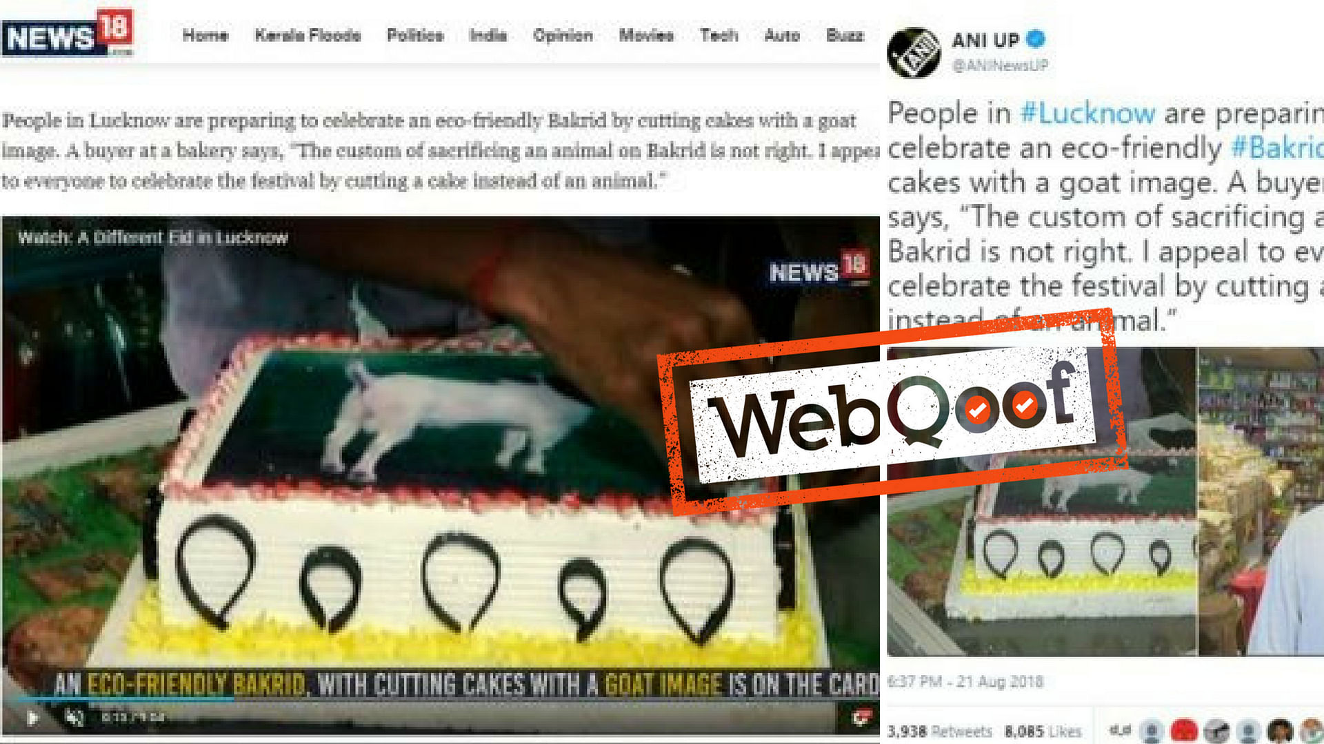 As reports of both the media outlets mentioned “people in Lucknow”, it could be inferred that many members of the Muslim community across the city decided to celebrate Bakrid by cutting a cake instead of sacrificing goats. 