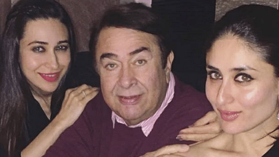 Karisma Kapoor, Randhir Kapoor and Kareena Kapoor.