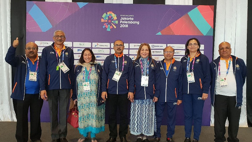 Members of India’s mixed bridge team at the 2018 Asian Games.