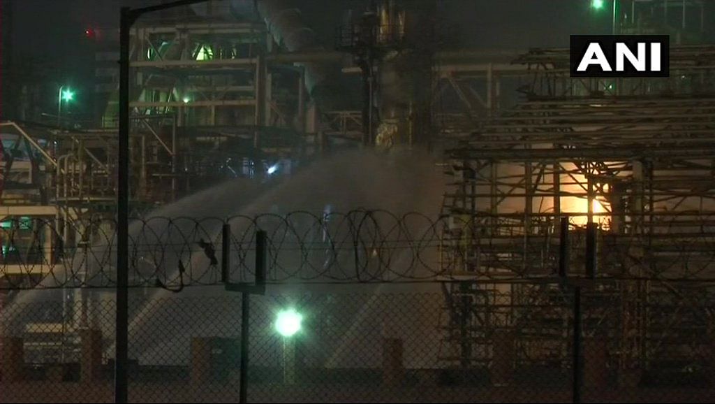 Fire and smoke were seen emanating from the refinery after several explosions were heard.