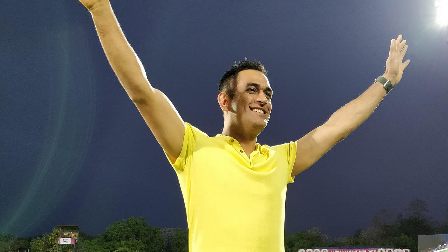 MS Dhoni made an appearance at a Tamil Nadu Premier League event in Tirunelveli on Sunday.