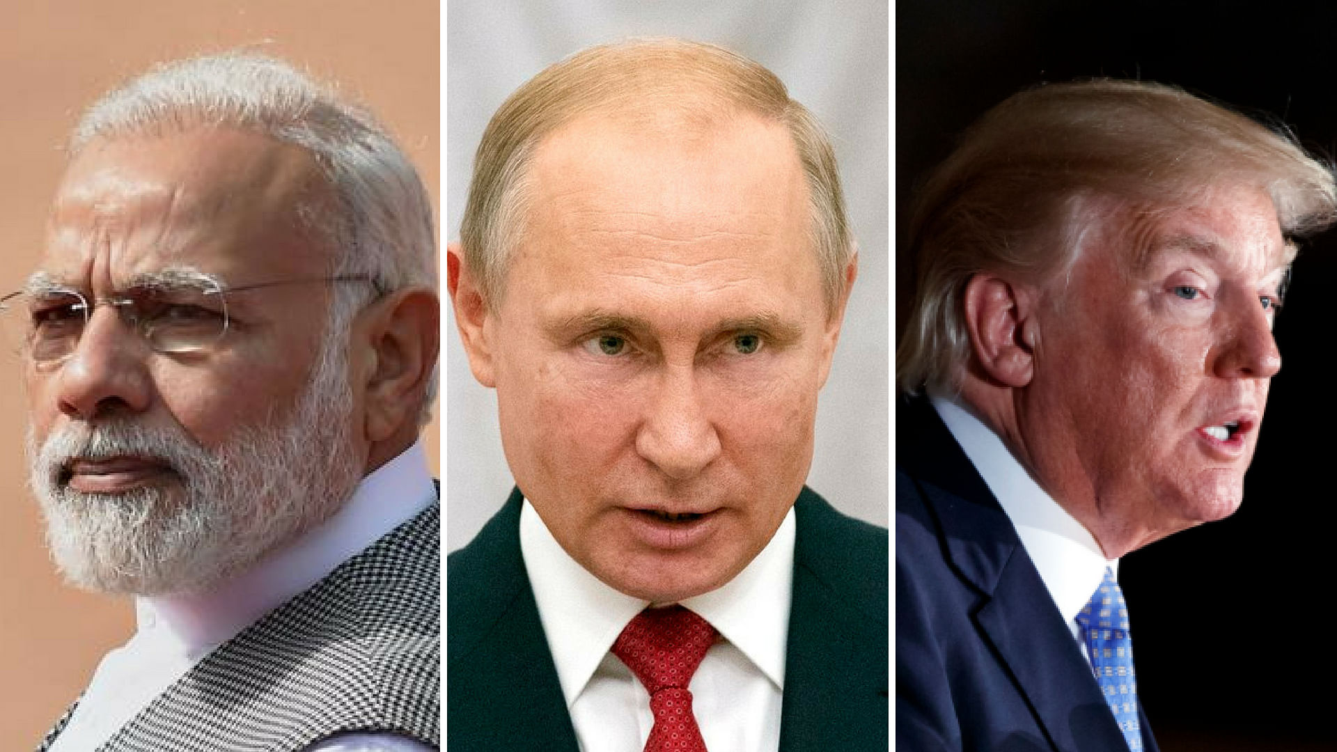 Indian Prime Minister Narendra Modi, Russian President Vladimir Putin and US President Donald Trump.