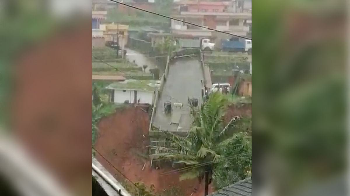 House Crumbles Down the Slope After Landslide in Coorg, Karnataka