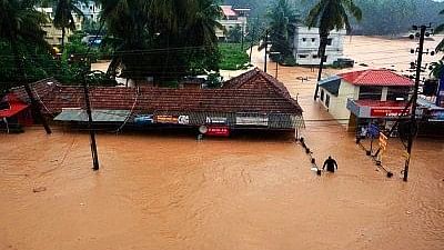 File photo of flooded roads of Mangaluru after heavy rains as monsoon entered early to the Karnataka on 29 May, 2018.&nbsp;