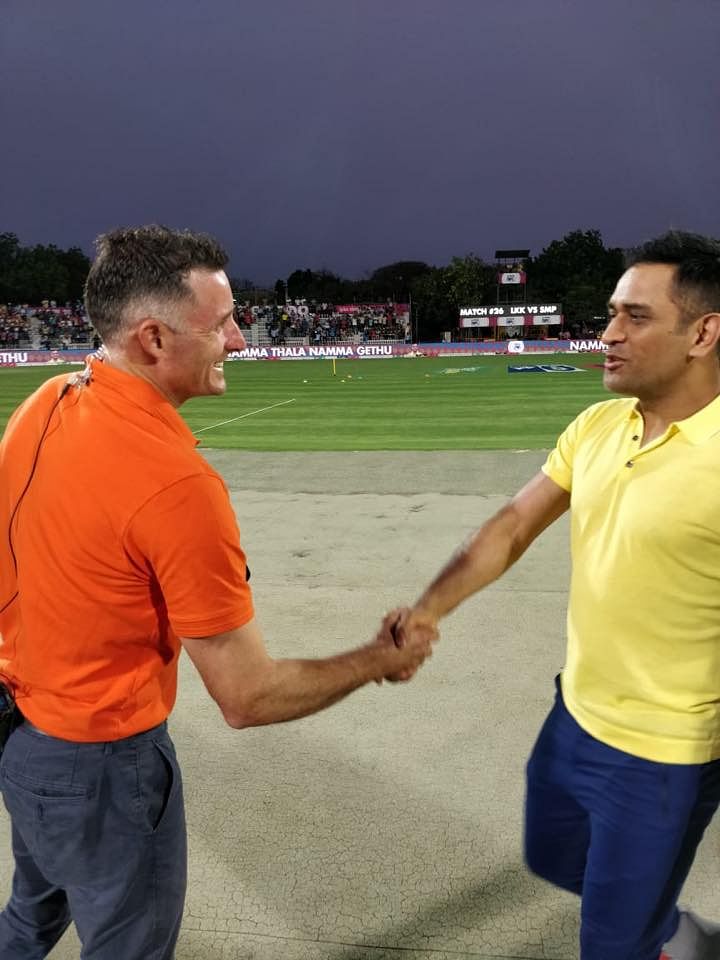 MS Dhoni was present at the toss during a Tamil Nadu Premier League match on Saturday.
