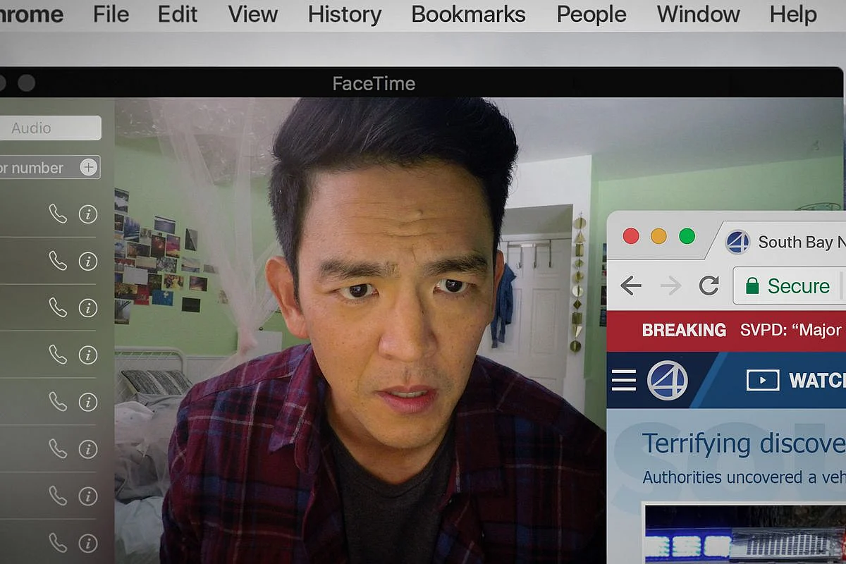 John Cho in a still from <i>Searching</i>.