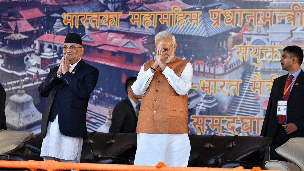 PM Narendra Modi and PM of Nepal KP Sharma Oli jointly inaugurated the 400-bed Nepal-Bharat Maitri Pashupati Dharmashala at Kathmandu.