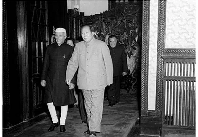 Prime Minister Jawaharlal Nehru with the Chairman of the People’s Republic of China, Mao Zedong at Beijing, on 23 October, 1954. 