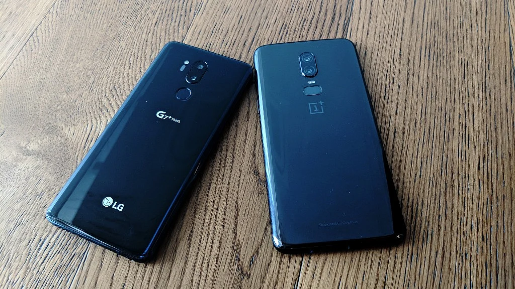 LG G7+ ThinQ (left) and OnePlus 6 (right)