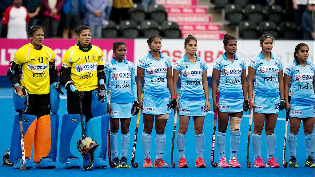 The Indian Women’s Hockey Team during the World Cup in July.