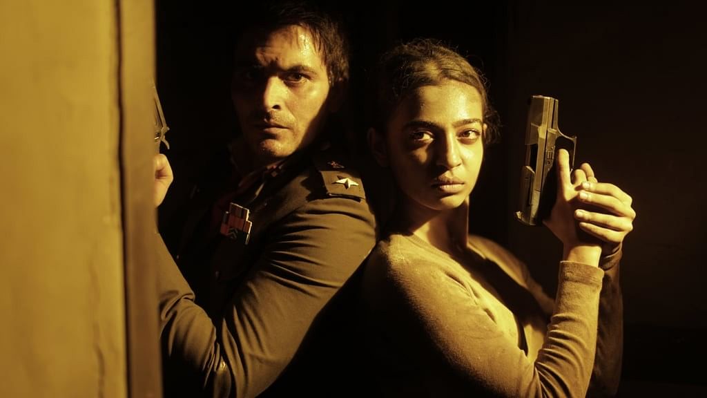 Manav Kaul and Radhika Apte in Netflix’s Indian original horror mini series <i>Ghoul</i>.&nbsp;