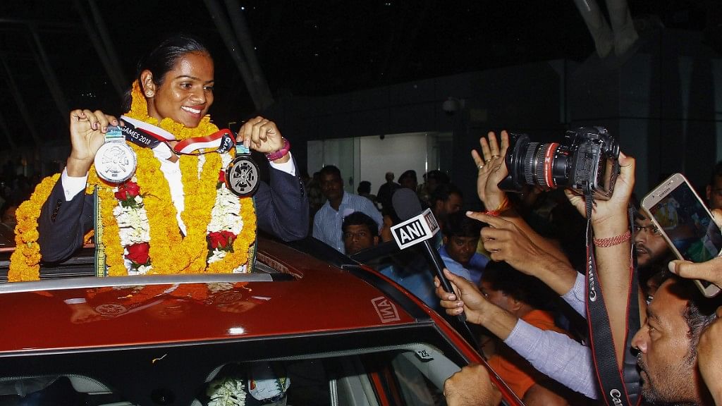 “Lion of the track” Dutee Chand returns to India after her successful outing at the 18th Asian Games.