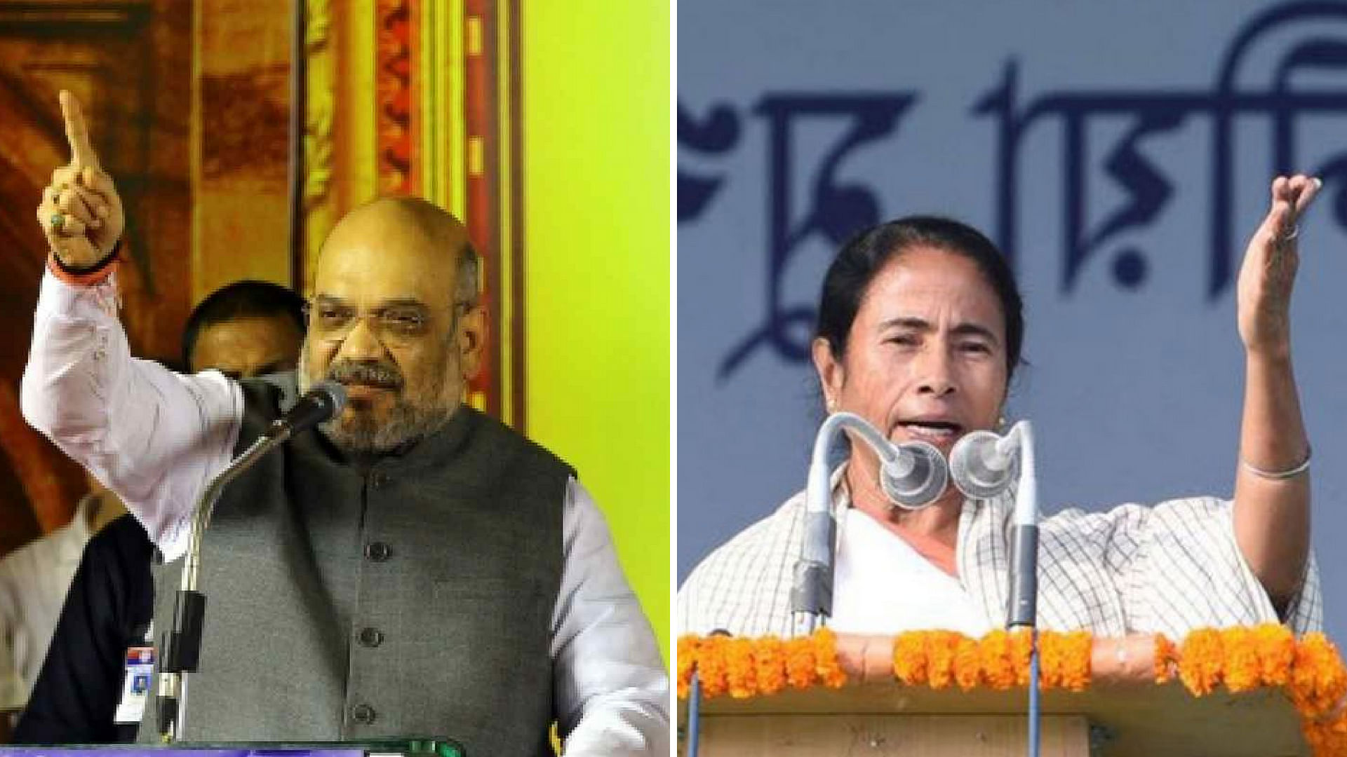 BJP President Amit Shah and West Bengal Chief Minister Mamata Banerjee.