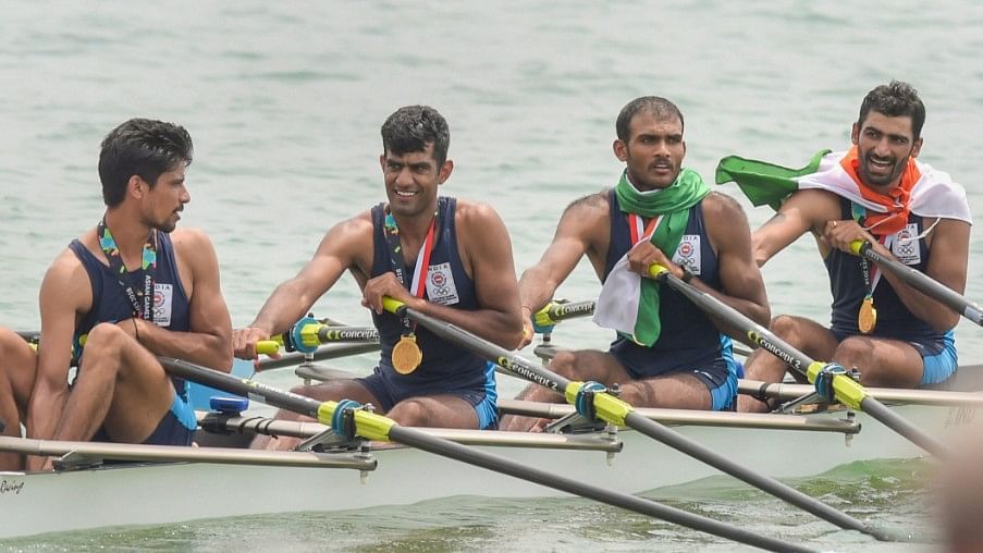 The Indian rowing contingent bagged a gold and two bronze medals on the sixth day.