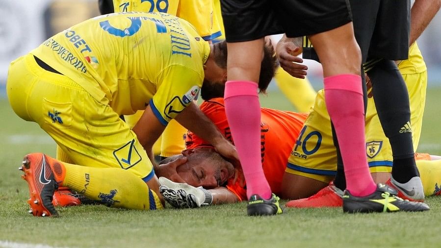 Sorrentino was knocked out cold briefly and received immediate treatment before being substituted.