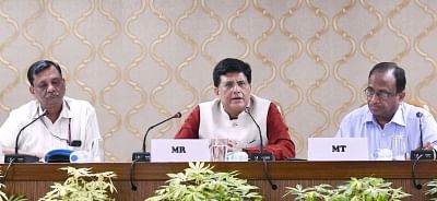 New Delhi: Union Railways, Coal, Finance and Corporate Affairs Minister Piyush Goyal addresses at the release of a survey report on station cleanliness, in New Delhi, on Aug 13, 2018. (Photo: IANS/PIB)