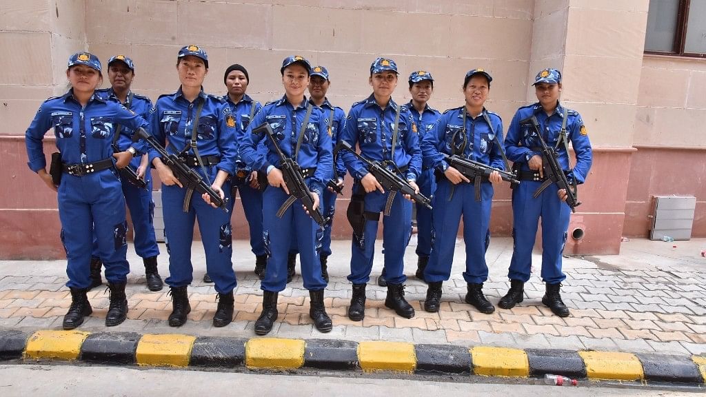  The newly inducted all women SWAT commandos of Special Cell.