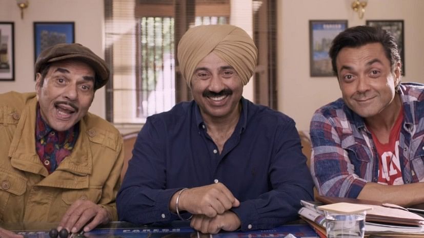 The Deol trio in a still from the trailer of <i>Yamla Pagla Deewana: Phir Se.</i>