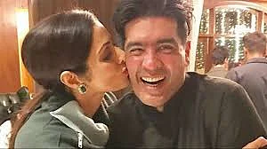 A file photo of late Sridevi and Manish Malhotra. 