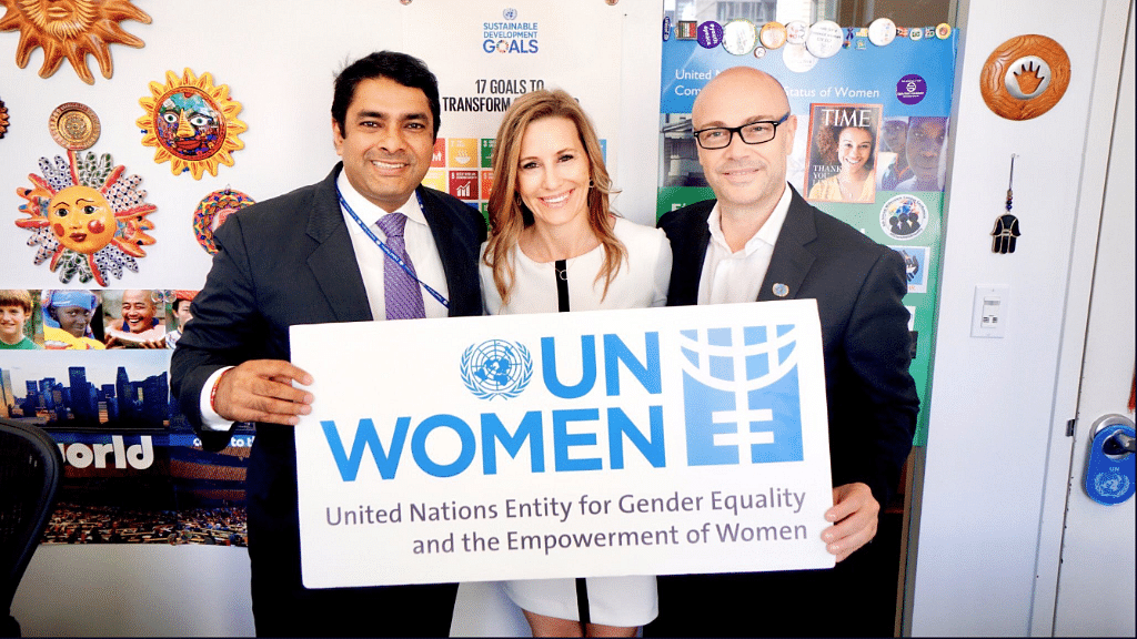 Ravi Karkara (left) was part of UN body tasked to promote gender equality.