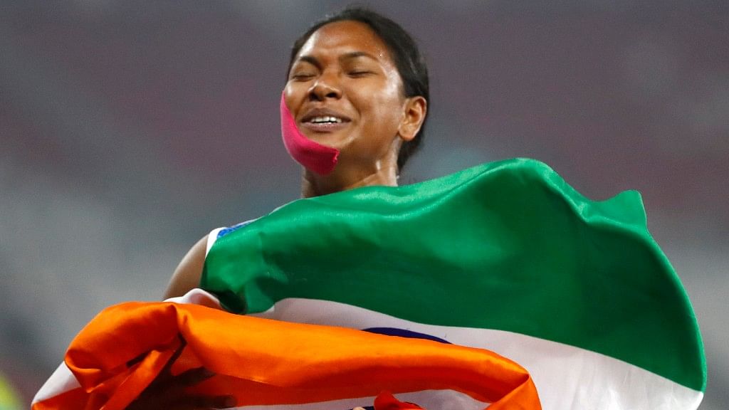 Sapna Barman clinched gold in the women’s Hepathlon