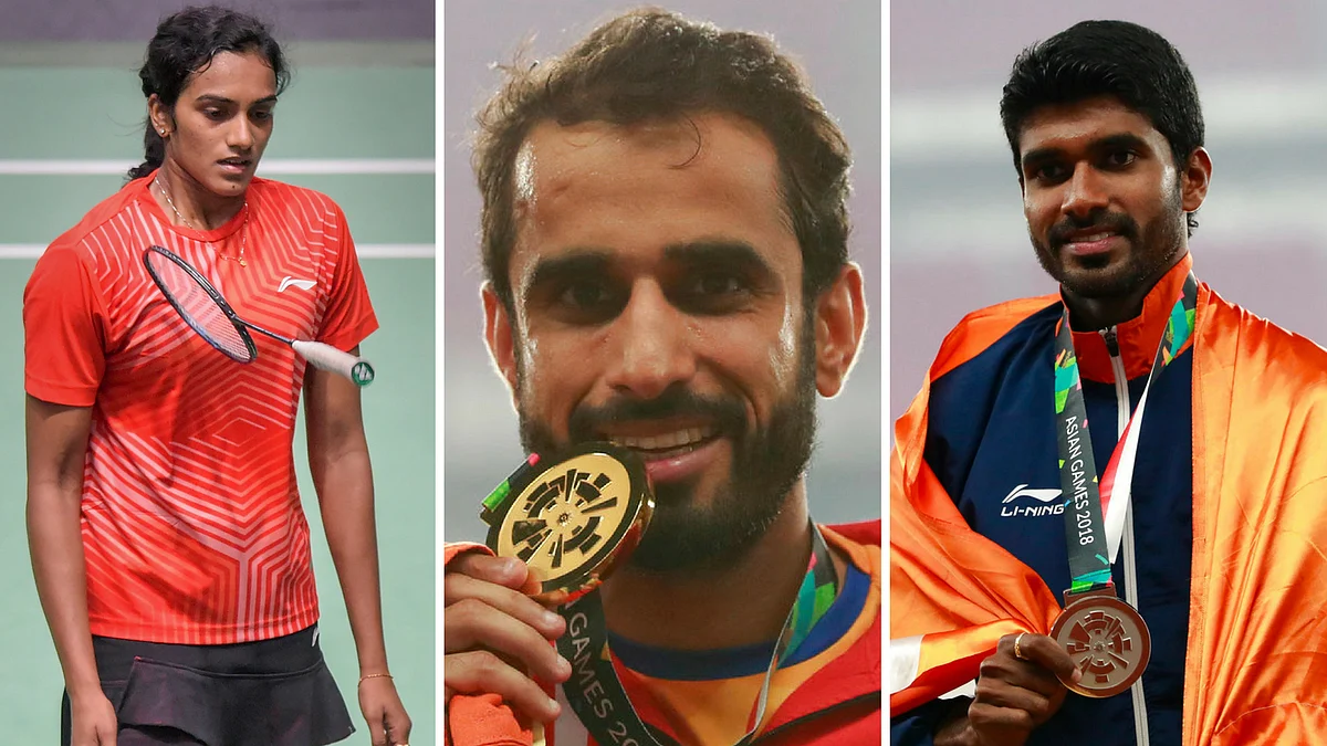 PV Sindhu, Manjit Singh and Jinson Johnson.