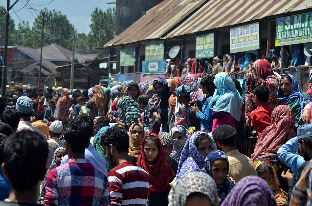Large number of women were among those who gathered.