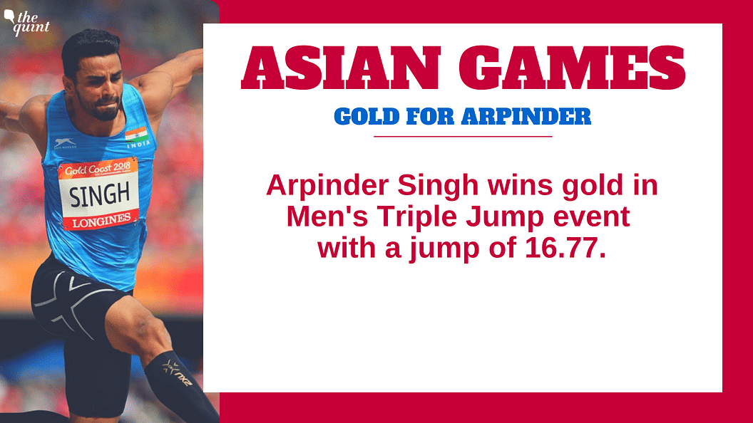 Arpinder Singh clinched India’s first gold medal in the triple jump event at the Asian Games in 48 years.