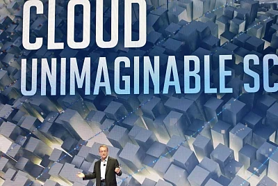 Las Vegas: VMware CEO Pat Gelsinger during his keynote address at "VMWorld 2018" conference in Las Vegas on Aug 27, 2018. (Photo: IANS)