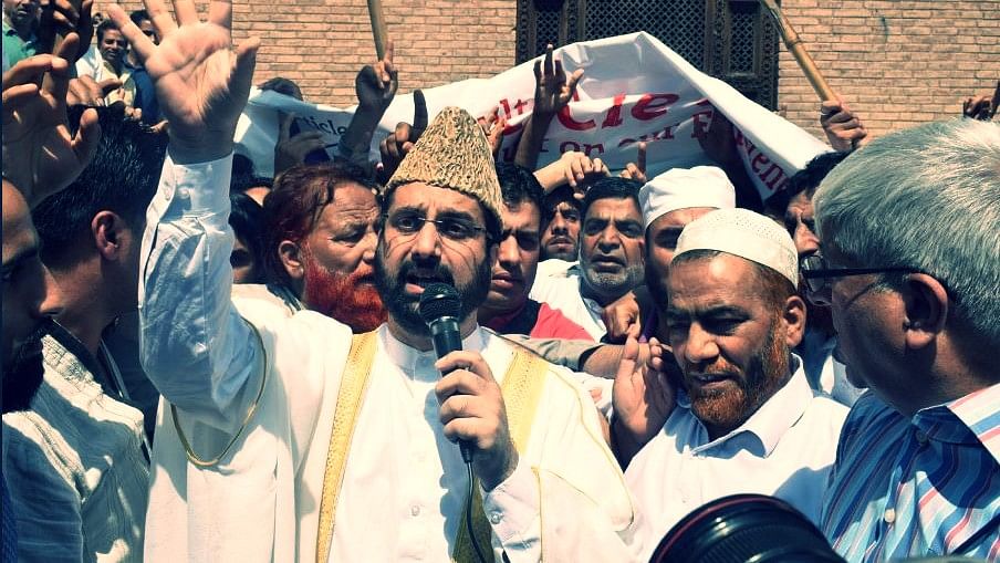 Separatist leaders shout slogans as they lead two separate protest rallies in support of Article 35A, in Srinagar. Image used for representational purposes.