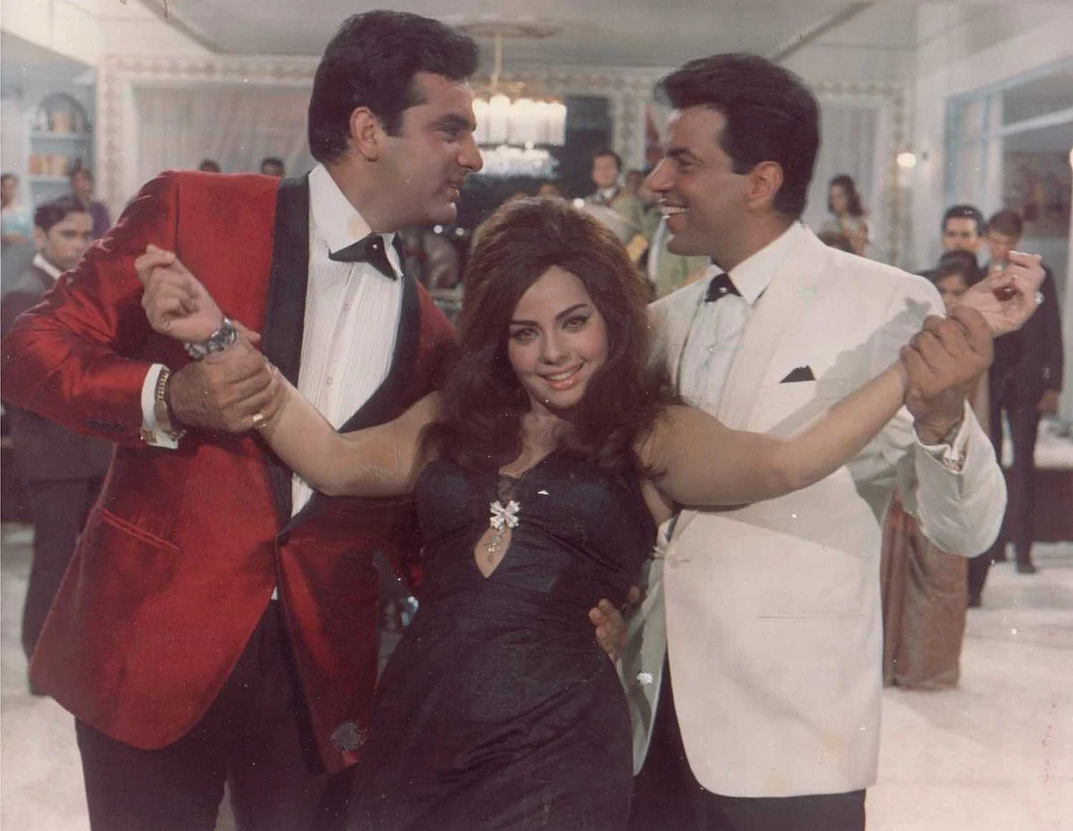 Feroz Khan, Mumtaz and Dharmendra in <i>Aadmi Aur Insaan.</i>