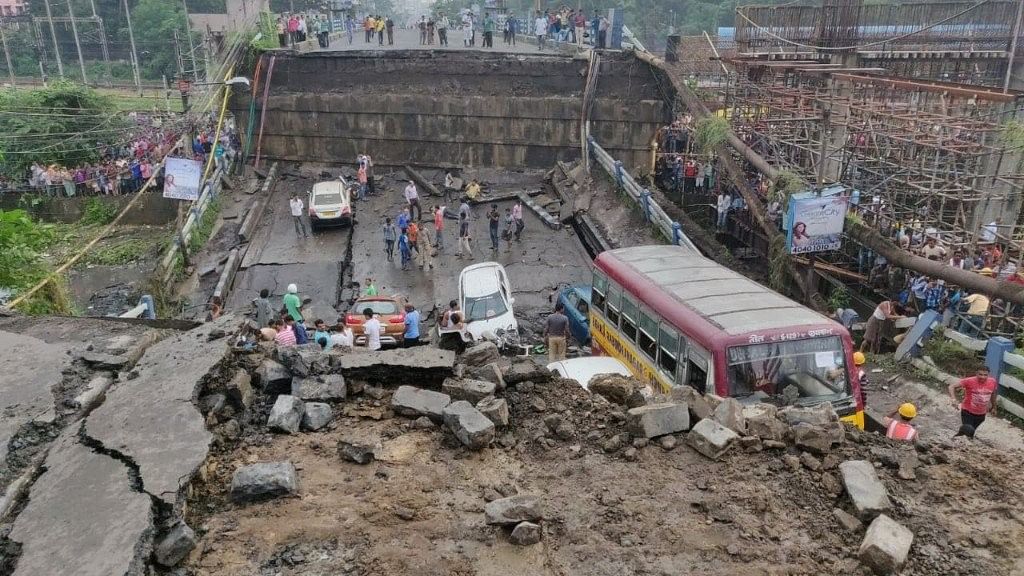 Majerhat flyover collapses in South Kolkata.