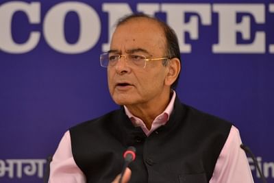 New Delhi: Union Finance and Corporate Affairs Minister Arun Jaitley chairs Annual Review Meeting of the CEOs of Public Sector Banks (PSBs), in New Delhi on Sept 25, 2018. Also seen Union MoS Finance Shiv Pratap Shukla and other dignitaries. (Photo: IANS)