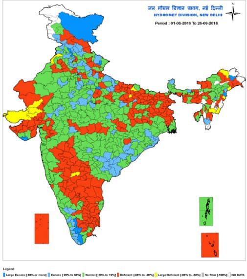 According to data, the possibility of a drought looms over 251 districts of India. 