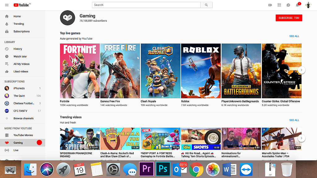 YouTube Gaming has now been merged with the main site.