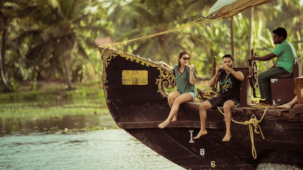 Tourists enjoy the backwaters of Kerala in a houseboat. Representational image.